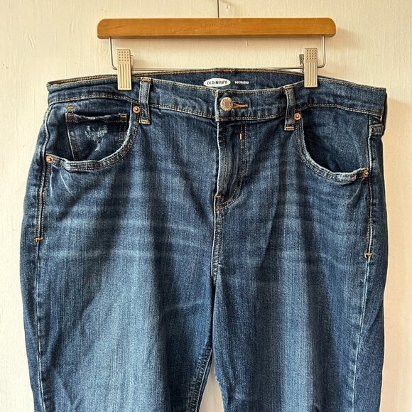 Old Navy Ankle Jeans Womens 12 Distressed Dark Wash Pockets Mid Rise - Picture 2 of 7